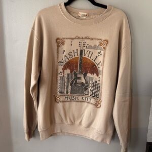 EUC, Altar'd State Tan Nashville Crewneck Sweater